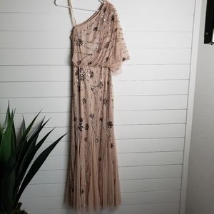 Formal One shoulder beaded gown